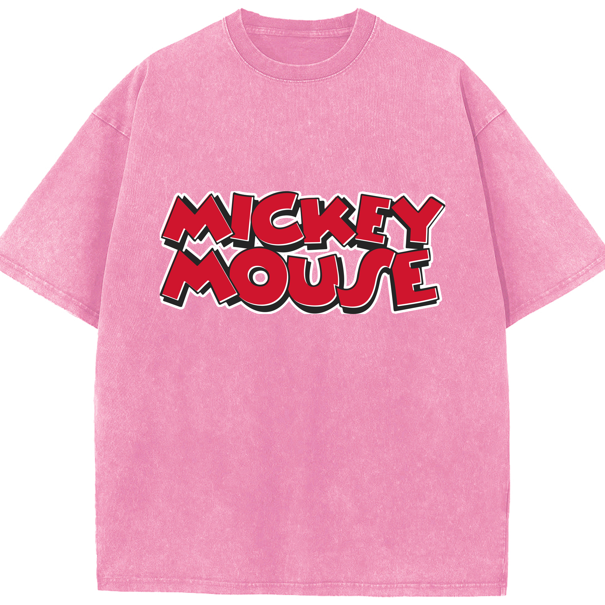 （画像用） ミッキーマウス Mickey Mouse 綿100% ヴィンテージ風 半袖Tシャツ（フロントプリント）